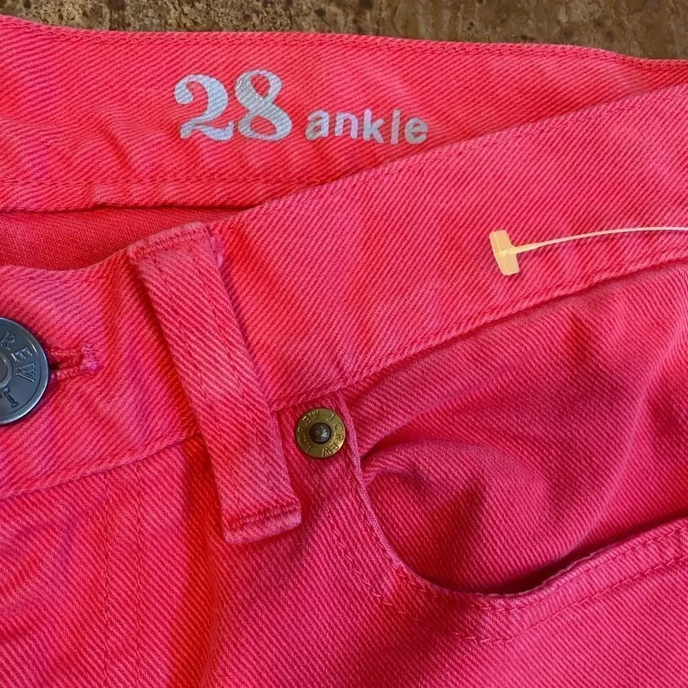 J CREW TOOTHPICK women's pink coral skinny ankle jeans‎